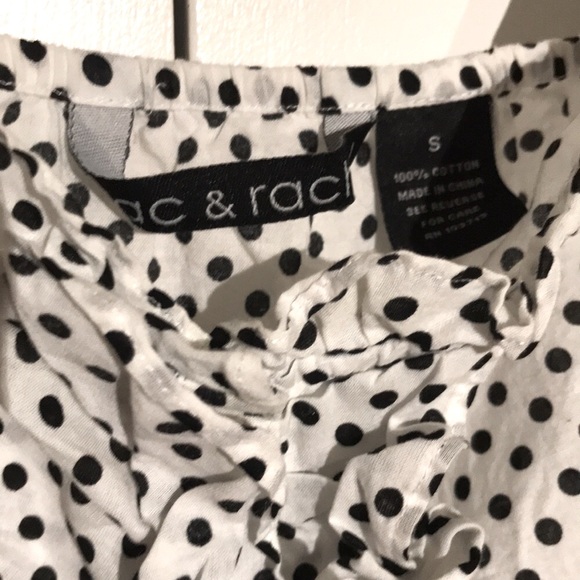 Zac & Rachael Women’s top Size S sleeveless blouse Black and White Polka dot - Picture 3 of 4
